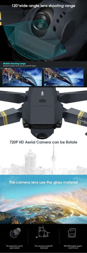 eDrone Pro Plegable con Cámara HD - Tripeando Ando